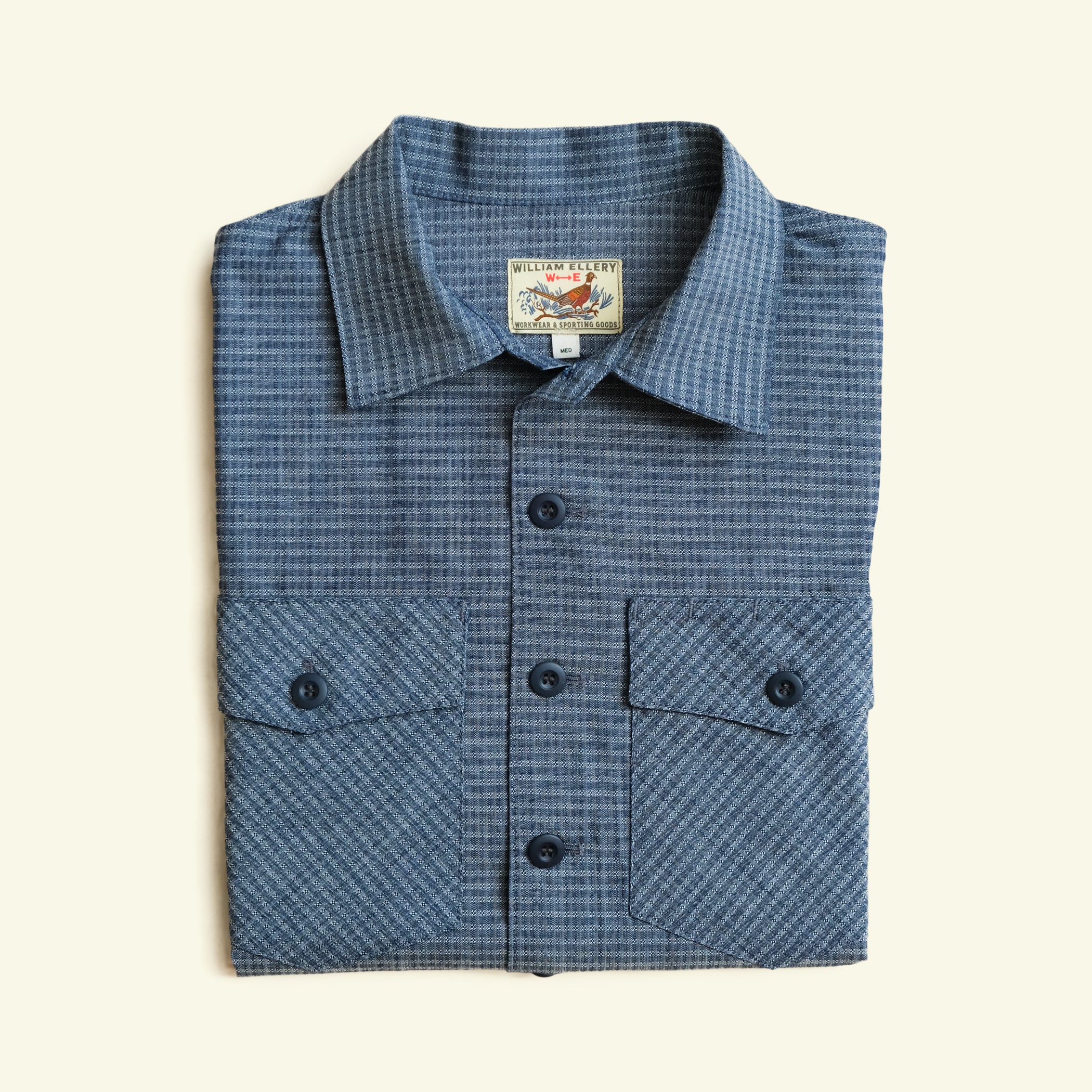 Crewman Collar Shirt (Cone Chambray) – William Ellery