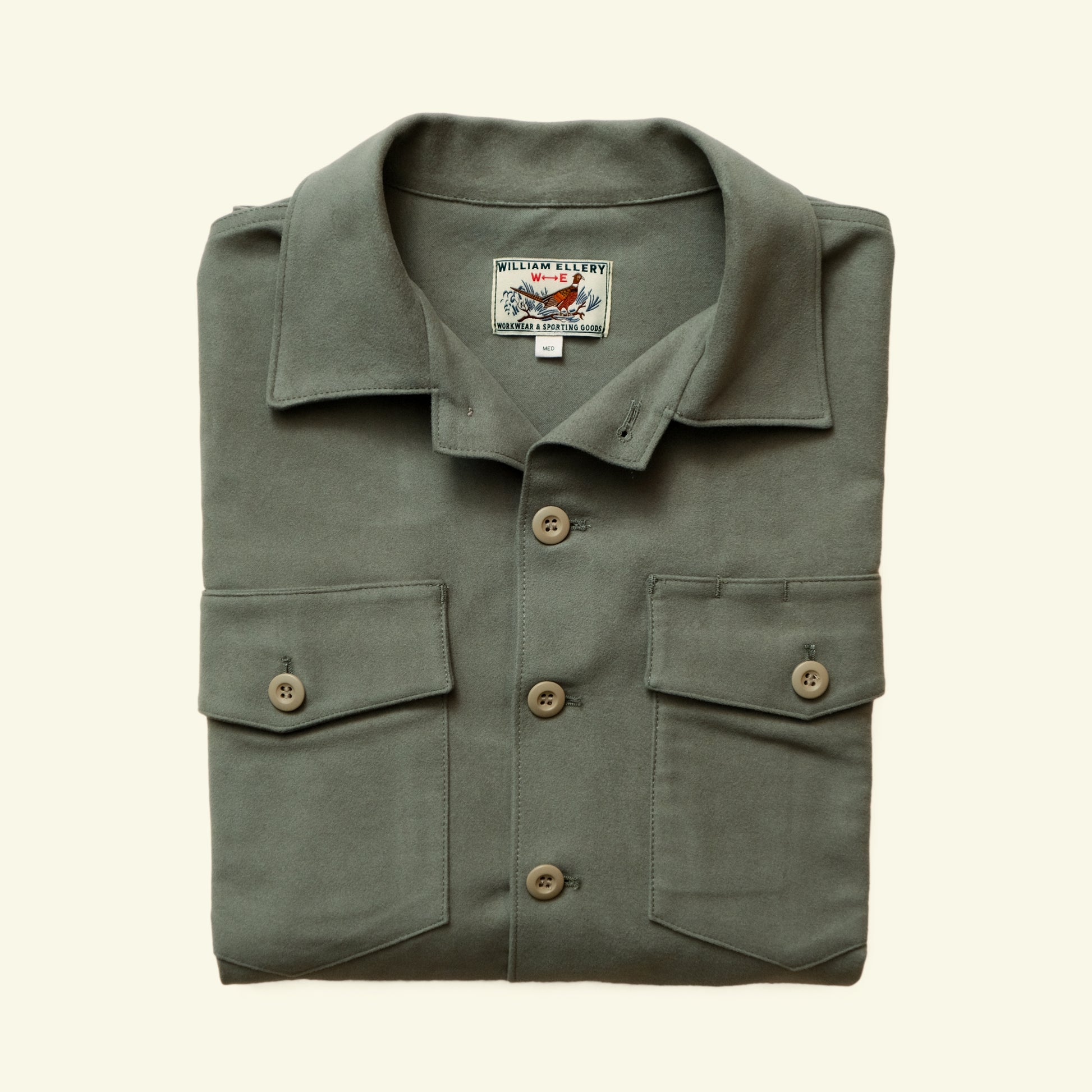 Crewman Collar Shirt (Chamois Green) William Ellery Crewman Collar Shirt (Chamois Green) William Ellery