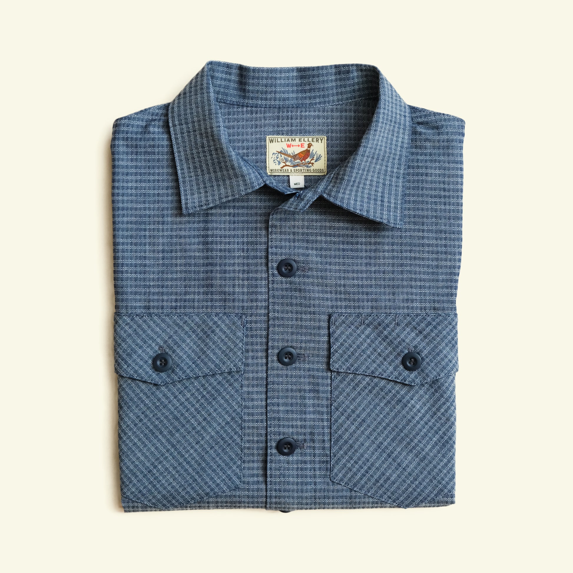 chambray dress shirt Crewman Collar Shirt (Cone Chambray)