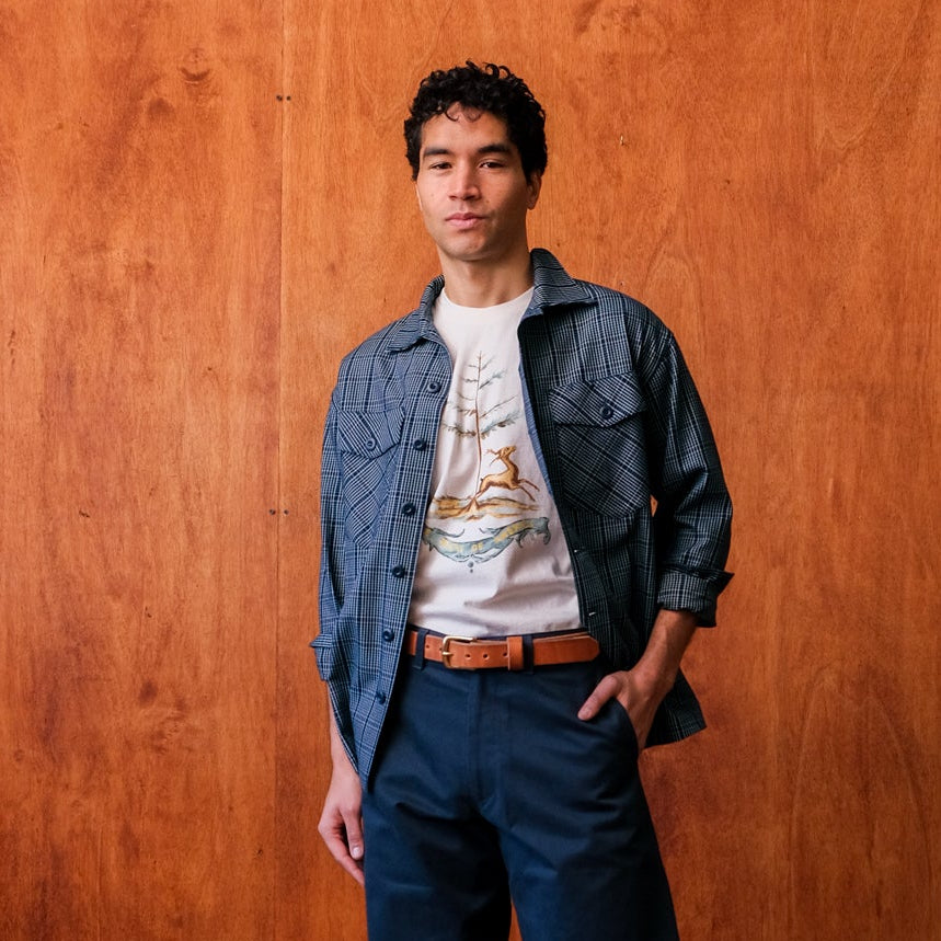 Crewman Collar Shirt (Indigo Twill)